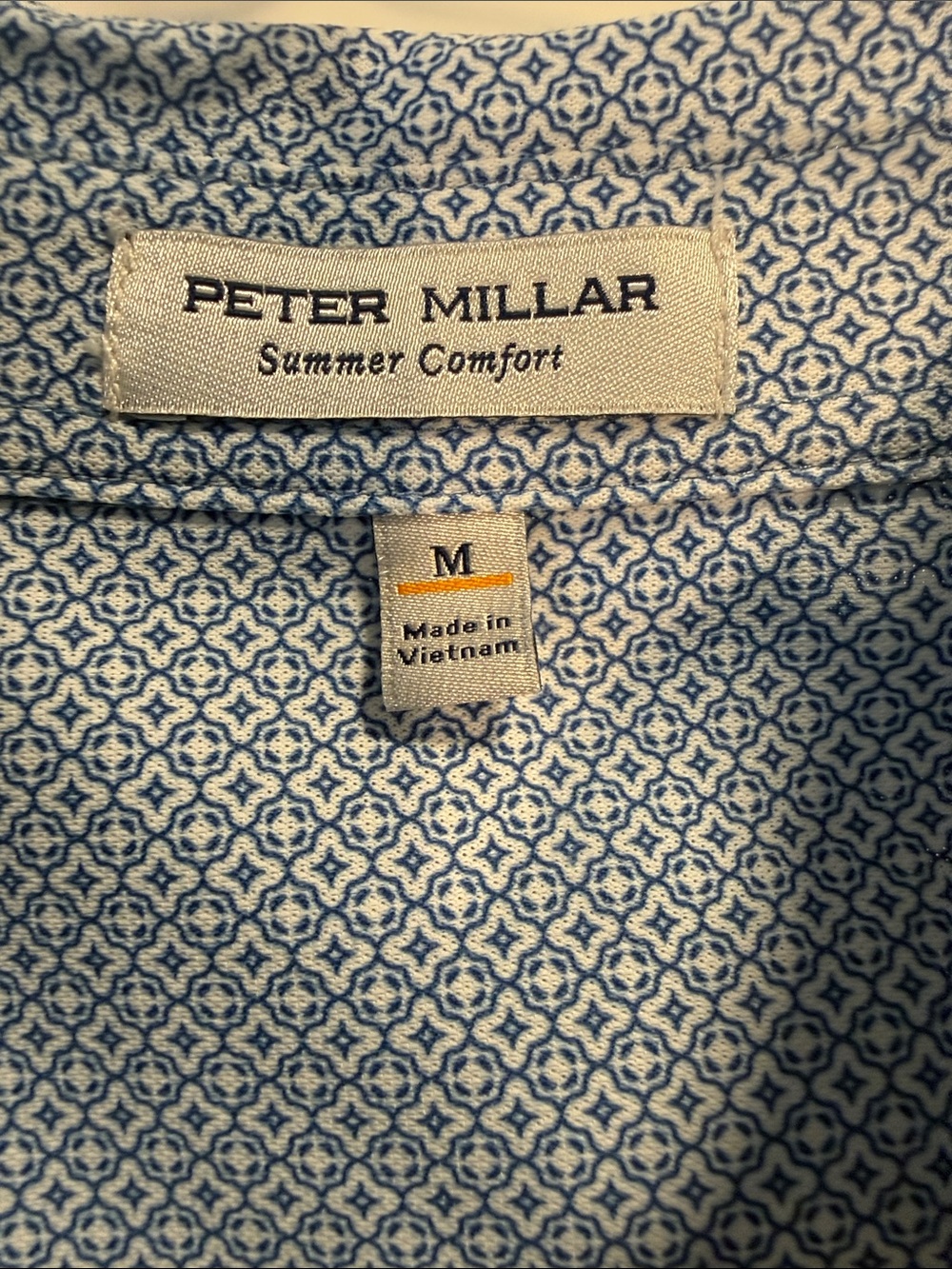 Peter Millar Blue Micro-Pattern Performance Polo - Picture 2 of 3
